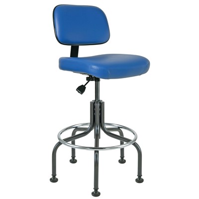 Bevco 5600-V-BL - Doral 5000 Series Upholstered Chair - Vinyl - 25"-30" - Mushroom Glides - Blue
