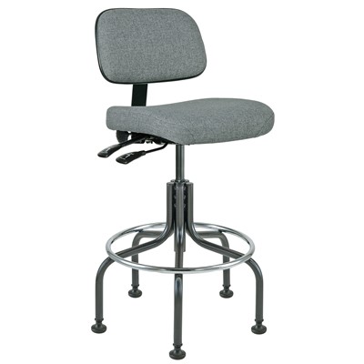 Bevco 5601-F-GY - Doral 5000 Series Upholstered Chair w/Seat & Back Tilt - Fabric - 25"-30" - Mushroom Glides - Gray