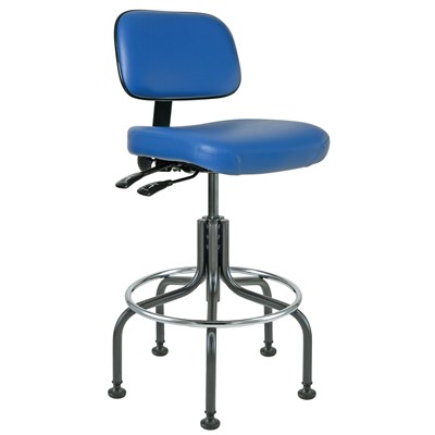 Bevco 5601-V-BL - Doral 5000 Series Upholstered Chair w/Seat & Back Tilt - Vinyl - 25"-30" - Mushroom Glides - Blue