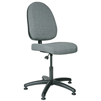 Bevco 6000-F-GY - Integra 6000 Series Upholstered Office Chair - Fabric - 17"-22" - Mushroom Glides - Gray