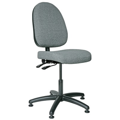 Bevco 6001-F-GY - Integra 6000 Series Upholstered Office Chair w/Seat & Back Tilt - Fabric - 17"-22" - Mushroom Glides - Gray