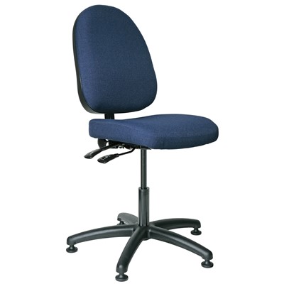 Bevco 6001-F-NY - Integra 6000 Series Upholstered Office Chair w/Seat & Back Tilt - Fabric - 17"-22" - Mushroom Glides - Navy Blue