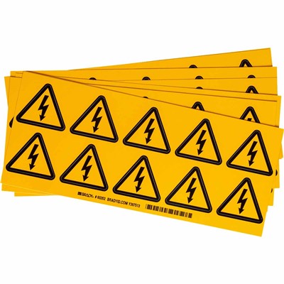 Brady 60202 Warning Labels 2"H x 2"W - Black on Yellow - 10CD - 10CD/pk