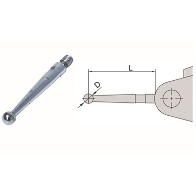 Insize 6284-15 - Styli for 2380-301 & 2381-301 Dial Test Indicators - Ruby Contact Point - 0.563" x 0.079" Dia