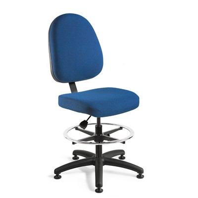 Bevco 6300-F-RB - Integra 6000 Series Upholstered Office Chair - Fabric - 20"-27.5" - Mushroom Glides - Royal Blue