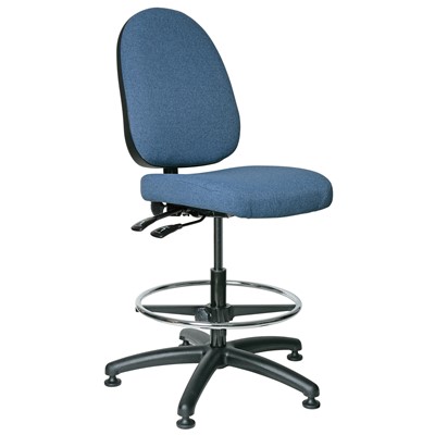 Bevco 6301-F-MB - Integra 6000 Series Upholstered Office Chair w/Seat & Back Tilt - Fabric - 20"-27.5" - Mushroom Glides - Medium Blue