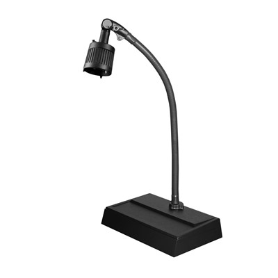 Dazor 6330-BK - 20W Halogen Lamp w/Desk Base - 28" Reach - On/Off Switch - Black