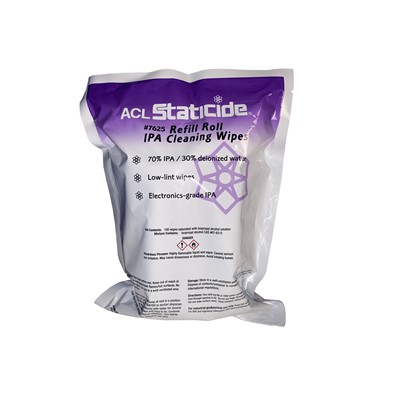 ACL 7625 - IPA Presaturated General Cleaning Wipes - 5" x 8" - 100/Roll Refill -10RL/CS