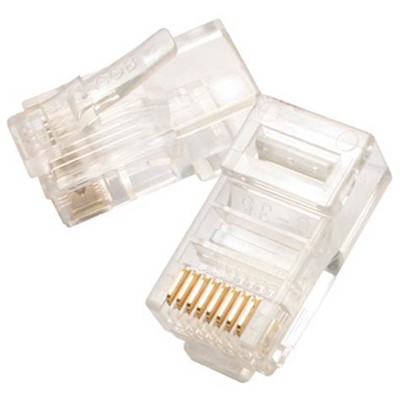 Eclipse 702-022 - 8P8C Round Cable Modular Plug - Solid Wire - 50 uin Gold - 50/Pack