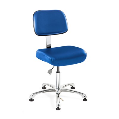 Bevco 8050-V-BL - Doral-E 8000 Series ESD Laboratory Chair - Static Control Vinyl - 15.5"-21" - ESD Mushroom Glides - Blue