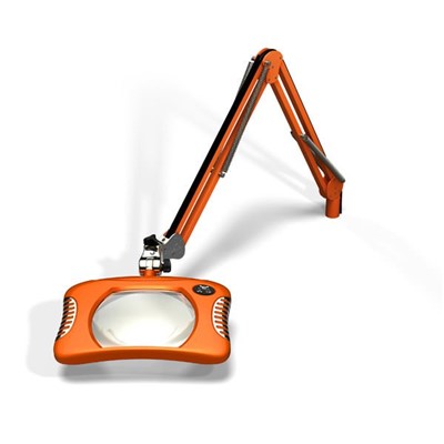 O.C. White 81300-4-BO Green-Lite - ESD-Safe - Rectangle LED Magnifier - 2x (4-Diopter) - 30" -Screw Down Base - Brilliant Orange