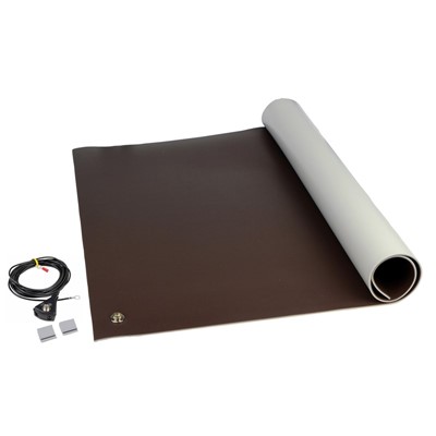 SCS 8211 - 3-Layer Dissipative Vinyl Floor Mat - 2' x 4' - Brown