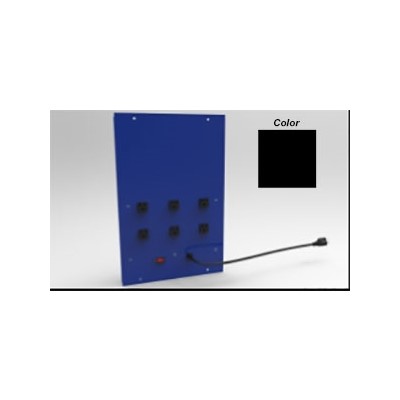 Production Basic 8328 - Riser Shelf Power Panel for Workbench - 15 amp - 12" x 18" - Black