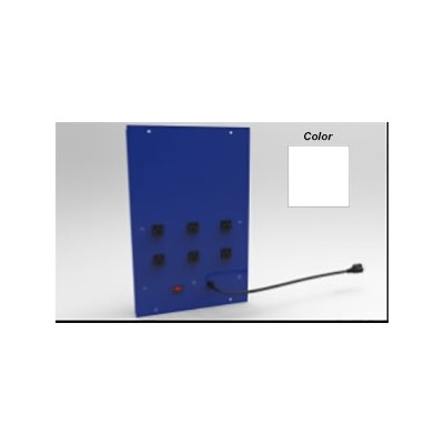 Production Basic 8328 - Riser Shelf Power Panel for Workbench - 15 amp - 12" x 18" - White