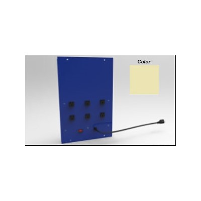 Production Basic 8329 - Riser Shelf Power Panel for Workbench - 20 amp - 12" x 18" - Beige