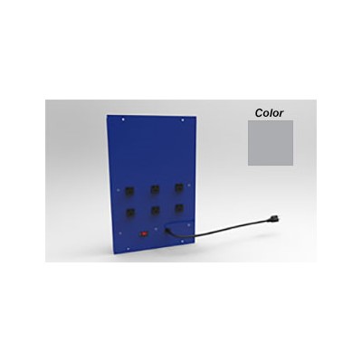 Production Basic 8329 - Riser Shelf Power Panel for Workbench - 20 amp - 12" x 18" - Gray