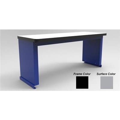 Production Basic 8474 - Riser Shelf for RTW Workbench - ESD - 96" W x 18" D - Black Frame - Gray Surface
