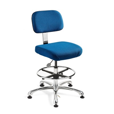 Bevco 8550-V-BL - Doral-E 8000 Series ESD Laboratory Chair - Static Control Vinyl - 21.5"-31.5" - ESD Mushroom Glides - Blue