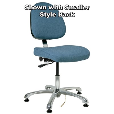 Bevco 9050L-E-F-SB - Integra-E 9000 Series ESD Chair - Static Control Fabric - 15.5"-21" - ESD Mushroom Glides - Slate Blue