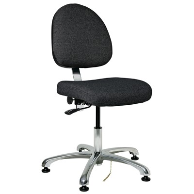 Bevco 9050M-E-F-EB - Integra-E 9000 Series ESD Chair - Static Control Fabric - 15.5"-21" - ESD Mushroom Glides - Ebony