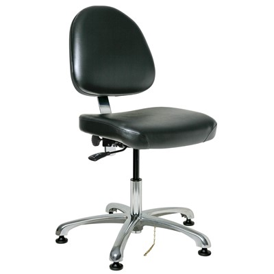 Bevco 9050M-E-V-BK - Integra-E 9000 Series ESD Chair - Static Control Vinyl - 15.5"-21" - ESD Mushroom Glides - Black