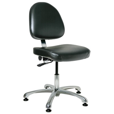 Bevco 9050M-S-V-BK - Integra 9000 Series Upholstered Office Chair - Vinyl - 15.5"-21" - Mushroom Glides - Black