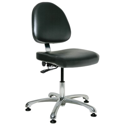 Bevco 9050MC3-BK - Integra-CR 9000 Series Class 1000 Cleanroom/Laboratory Chair - Vinyl - 15.5"-21" - Mushroom Glides - Black