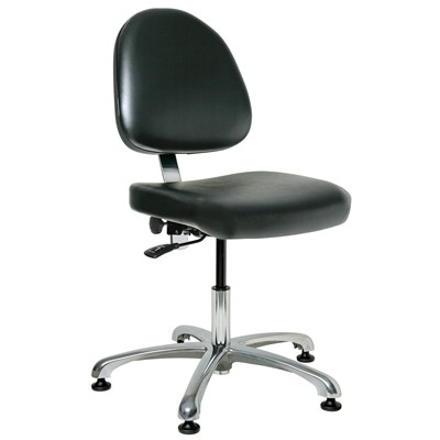 Bevco 9050MC4-BK - Integra-CR 9000 Series Class 10000 Cleanroom/Laboratory Chair - Vinyl - 15.5"-21" - Mushroom Glides - Black