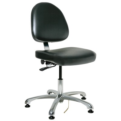 Bevco 9050ME2-BK - Integra-ECR 9000 Series Class 100 ESD Cleanroom Chair - Static Control Vinyl - 15.5"-21" - ESD Mushroom Glides - Black