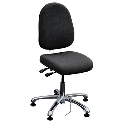Bevco 9051L-E-F-EB - Integra-E 9000 Series ESD Chair - Static Control Fabric - 15.5"-21" - ESD Mushroom Glides - Ebony