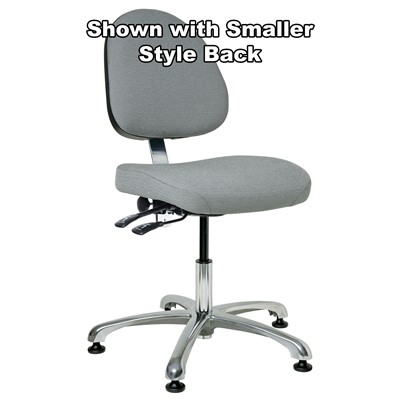 Bevco 9051L-S-F-GY - Integra 9000 Series Upholstered Office Chair - Fabric - 15.5"-21" - Mushroom Glides - Gray