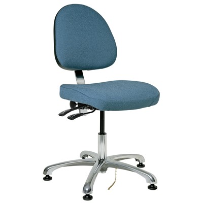 Bevco 9051M-E-F-SB - Integra-E 9000 Series ESD Chair - Static Control Fabric - 15.5"-21" - ESD Mushroom Glides - Slate Blue