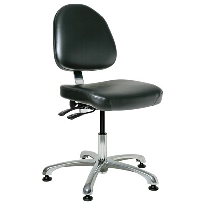 Bevco 9051M-S-V-BK - Integra 9000 Series Upholstered Office Chair - Vinyl - 15.5"-21" - Mushroom Glides - Black