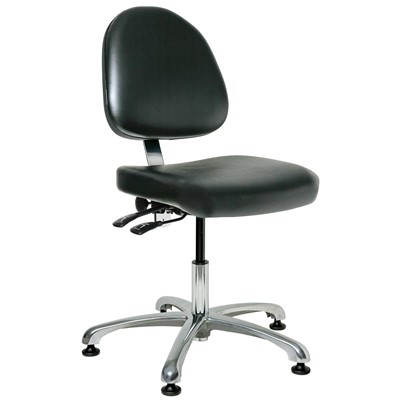 Bevco 9051MC2-BK - Integra-CR 9000 Series Class 100 Cleanroom/Laboratory Chair - Vinyl - 15.5"-21" - Mushroom Glides - Black