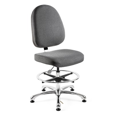 Bevco 9350L-E-F-GY - Integra-E 9000 Series ESD Chair - Static Control Fabric - 19"-26.5" - ESD Mushroom Glides - Gray