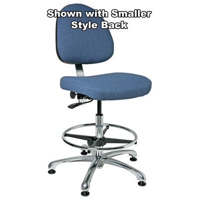 Bevco 9350L-S-F-MB - Integra 9000 Series Upholstered Office Chair - Fabric - 19"-26.5" - Mushroom Glides - Medium Blue