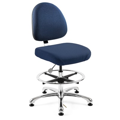 Bevco 9350M-E-F-NY - Integra-E 9000 Series ESD Chair - Static Control Fabric - 19"-26.5" - ESD Mushroom Glides - Navy Blue