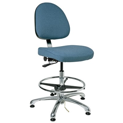 Bevco 9350M-E-F-SB - Integra-E 9000 Series ESD Chair - Static Control Fabric - 19"-26.5" - ESD Mushroom Glides - Slate Blue