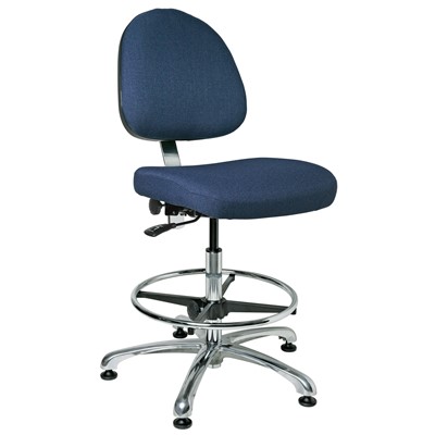 Bevco 9350M-S-F-NY - Integra 9000 Series Upholstered Office Chair - Fabric - 19"-26.5" - Mushroom Glides - Navy Blue