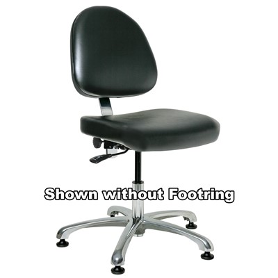 Bevco 9551MC3-BK - Integra-CR 9000 Series Class 1000 Cleanroom/Laboratory Chair - Vinyl - 21.5"-31.5" - Mushroom Glides - Black
