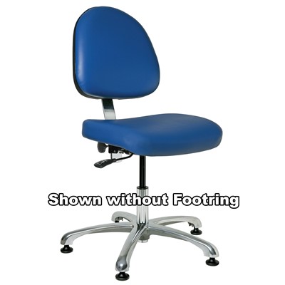 Bevco 9351MC4-BL - Integra-CR 9000 Series Class 10000 Cleanroom/Laboratory Chair - Vinyl - 19"-26.5" - Mushroom Glides - Blue