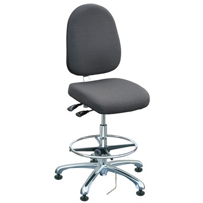 Bevco 9351L-E-F-GY - Integra-E 9000 Series ESD Chair - Static Control Fabric - 19"-26.5" - ESD Mushroom Glides - Gray