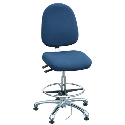 Bevco 9351L-E-F-NY - Integra-E 9000 Series ESD Chair - Static Control Fabric - 19"-26.5" - ESD Mushroom Glides - Navy Blue