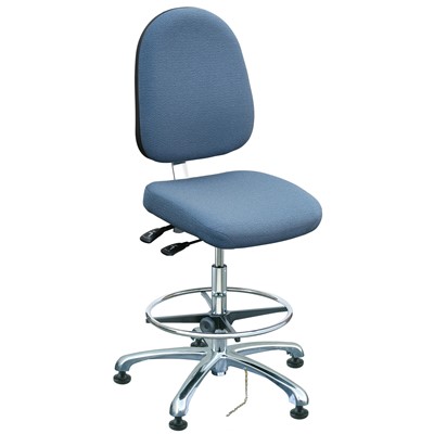 Bevco 9351L-E-F-SB - Integra-E 9000 Series ESD Chair - Static Control Fabric - 19"-26.5" - ESD Mushroom Glides - Slate Blue