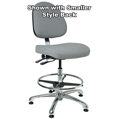 Bevco 9351L-S-F-GY - Integra 9000 Series Upholstered Office Chair - Fabric - 19"-26.5" - Mushroom Glides - Gray