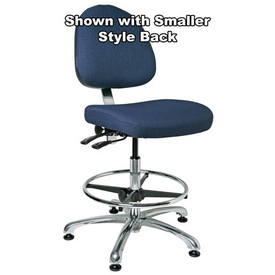 Bevco 9351L-S-F-NY - Integra 9000 Series Upholstered Office Chair - Fabric - 19"-26.5" - Mushroom Glides - Navy Blue