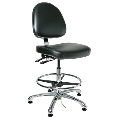 Bevco 9351M-E-V-BK - Integra-E 9000 Series ESD Chair - Static Control Vinyl - 19"-26.5" - ESD Mushroom Glides - Black