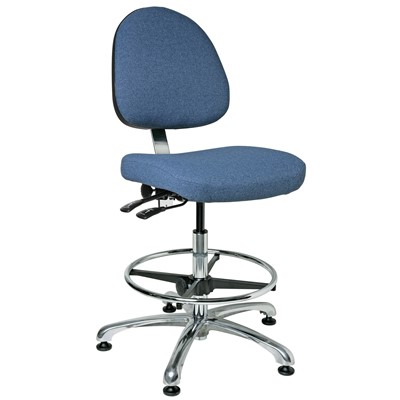 Bevco 9351M-S-F-MB - Integra 9000 Series Upholstered Office Chair - Fabric - 19"-26.5" - Mushroom Glides - Medium Blue