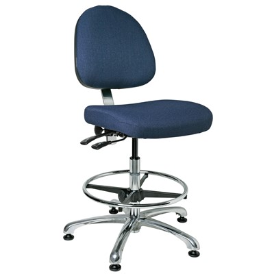 Bevco 9351M-S-F-NY - Integra 9000 Series Upholstered Office Chair - Fabric - 19"-26.5" - Mushroom Glides - Navy Blue