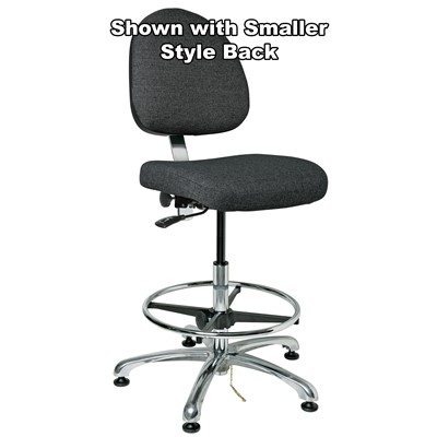 Bevco 9550L-E-F-GY - Integra-E 9000 Series ESD Chair - Static Control Fabric - 21.5"-31.5" - ESD Mushroom Glides - Gray